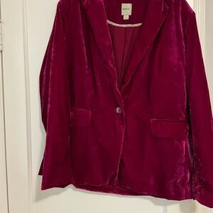 Maeve Women's Velvet Blazer - Deep Pink